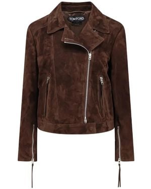 Tom Ford Suede Biker Jacket - Brown