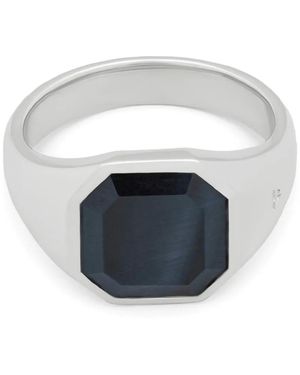 Tom Wood Anello Dan Con Occhio Di Falco Blu - Bianco