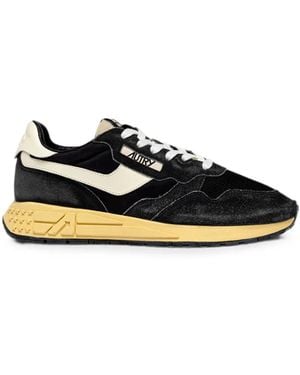 Autry Reelwind Suede-Panel Sneakers - Black