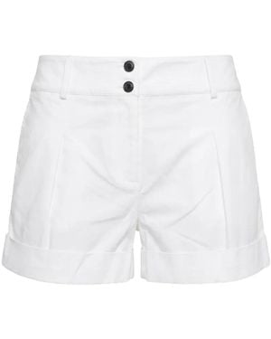 Brandon Maxwell Pleated Turn-Up Shorts - White
