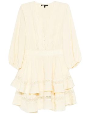 Maje Ruffled Tiered Mini Dress - Natural