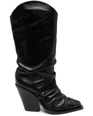 Le Silla 105Mm Ruched-Detailed Boots - Black