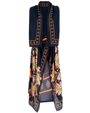 Etro Floral Print Silk Scarf - Blue