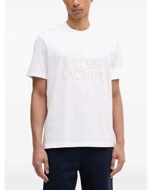 Lacoste Logo-Print Cotton T-Shirt - White