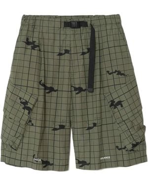 Undercover Camouflage Grid Shorts - Green