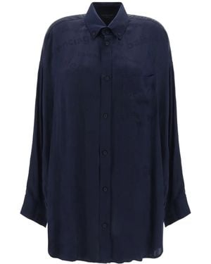 Balenciaga Logo Jacquard Shirt - Blue