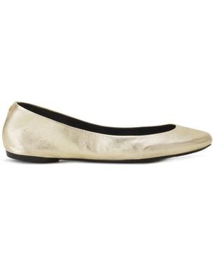 Lanvin Leren Ballerina's Met Metallic Afwerking - Naturel