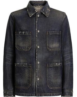 Dolce & Gabbana Pocket Distressed-Effect Denim Jacket - Black