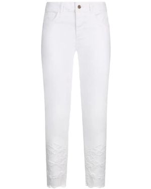Liu Jo Skinny Trousers With Broderie Anglaise - White