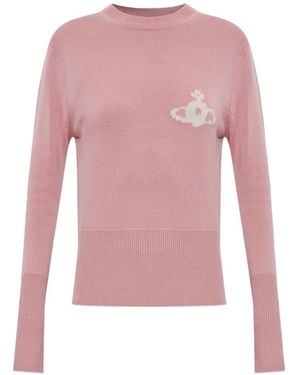 Vivienne Westwood Jersey De Lana Con Orbe En Intarsia - Rosa
