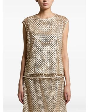 Peserico Sequin-Embellished Sleeveless Top - Blue