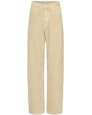 Marine Serre Moon-Print Faded Jeans - Natural