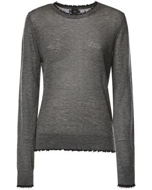 Pinko Frayed-Edge Sweater - Gray