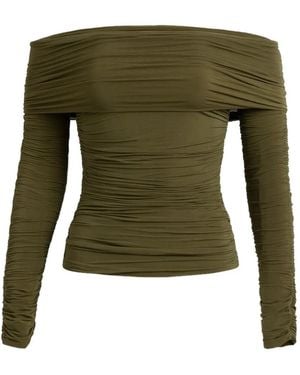 Silvia Tcherassi Estelle Off-Shoulder Ruched Jersey - Green