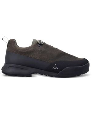 ROA Cingino Leather Paneled Sneakers - Black