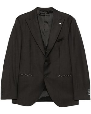 Luigi Bianchi Peak-Lapel Single-Breasted Suit - Black