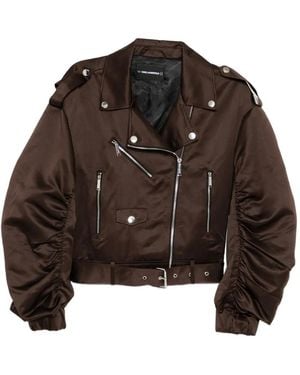 Karl Lagerfeld Satin biker jacket - Marrón