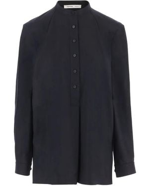 Carven Half-Button Wool Shirt - Blue