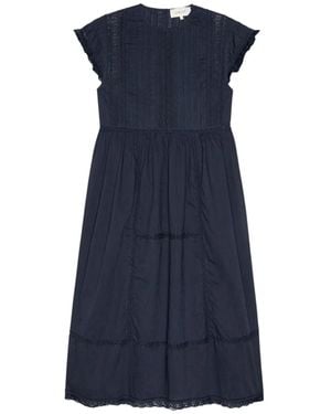 The Great Sonnet Lace-Trim Midi Dress - Blue