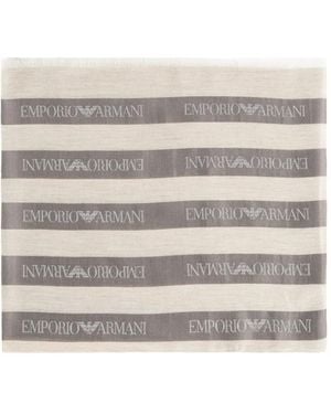 Emporio Armani Bufanda A Rayas - Gris