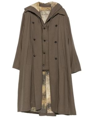 Masnada Single-Breasted Hooded Coat - Natural