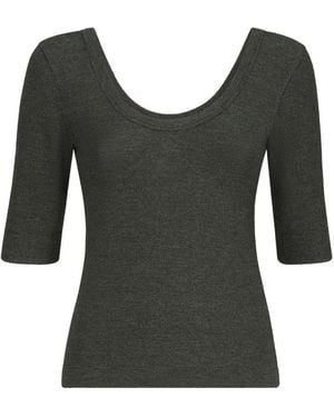 Brunello Cucinelli Sparkling Virgin-Wool Top With Monili - Black
