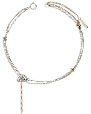 Justine Clenquet Collar Amber con doble cadena - Blanco