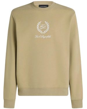 Karl Lagerfeld Crest-Embellished Sweatshirt - Natural