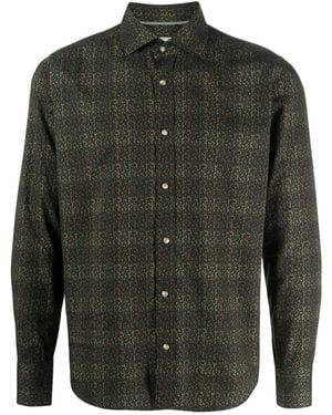 Tintoria Mattei 954 Geometric-Print Cotton Shirt - Green