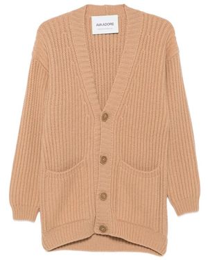 Ava Adore Ribbed-Knit Cardigan - Natural