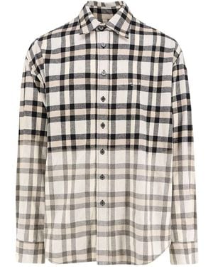 ih nom uh nit Degradé-Check Shirt - White