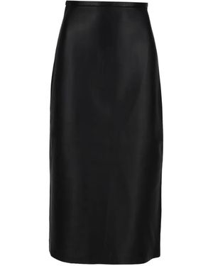Co. Leather Midi Skirt - Black