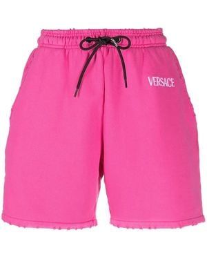 Versace Drawstring Logo Shorts - Pink
