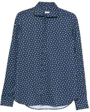 Orian Floral-Print Long-Sleeve Shirt - Blue