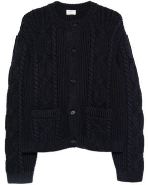 Saint Laurent Cardigan Mit Zopfmuster - Blau