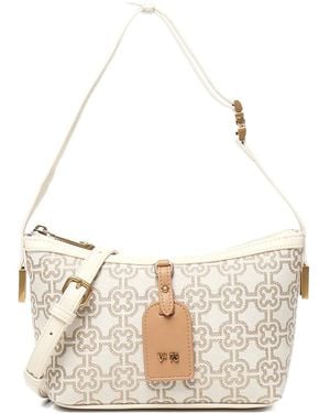 V73 Harriet Monogram-pattern Zip Shoulder Bag - Natural