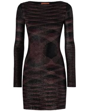 Missoni Long-Sleeve Textured Mini Dress - Black