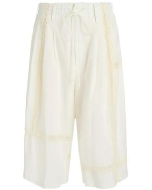 Y's Yohji Yamamoto Lace-Details Trousers - White