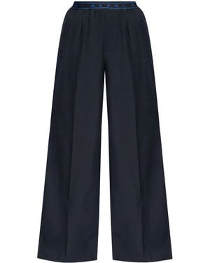 Marni Wide-Leg Virgin Wool Pants - Blue