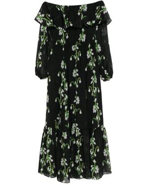 Cynthia Rowley Off-Shoulder Silk Maxi Dress - Black