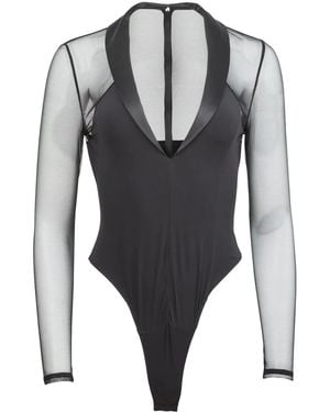 Fleur du Mal Body Mit V-Ausschnitt - Grau