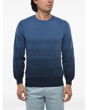 Corneliani Ombré-Effect Crew-Neck Sweater - Blue