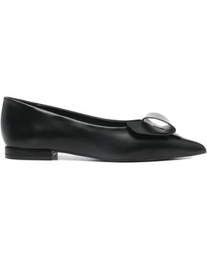 Exe' Pointed-Toe Ballet Flats - Black