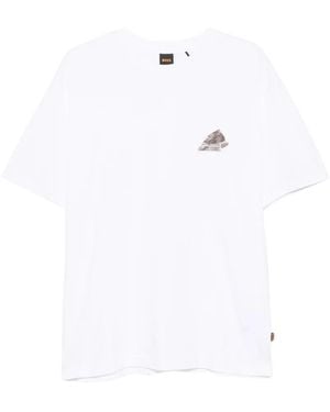 BOSS Graphic-Print Cotton T-Shirt - White