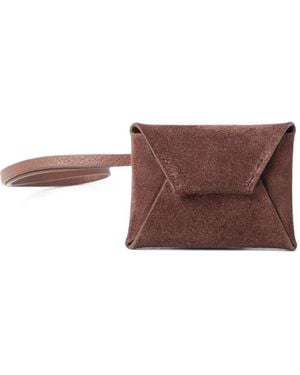 Brunello Cucinelli スエード ハンドバッグチャーム - ブラウン