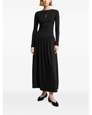 MARCELLA Lumi Ruched-Bodice Maxi Dress - Black