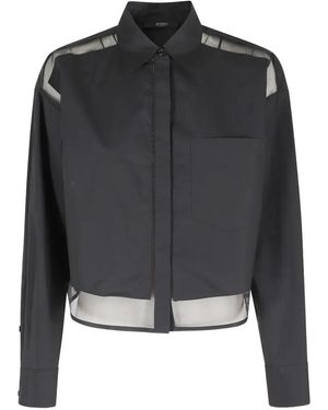 Seventy Sheer-Panel Shirt - Black