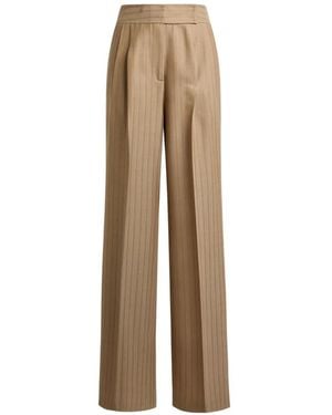 Etro Wool Jacquard Trousers With Striped Pattern - Natural