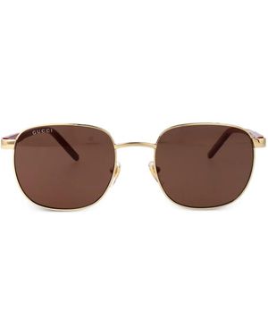 Gucci Sonnenbrille Mit Eckigem Gestell - Braun