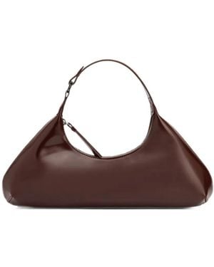 BY FAR Borsa A Spalla Amberette Verniciata - Marrone